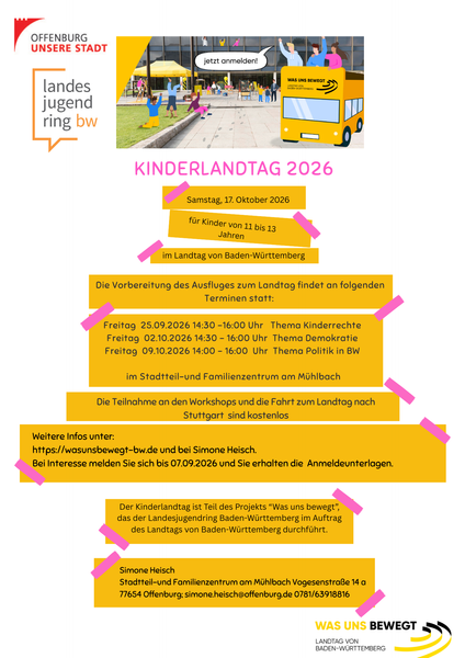 Flyer Anmeldung Kinderlandtag